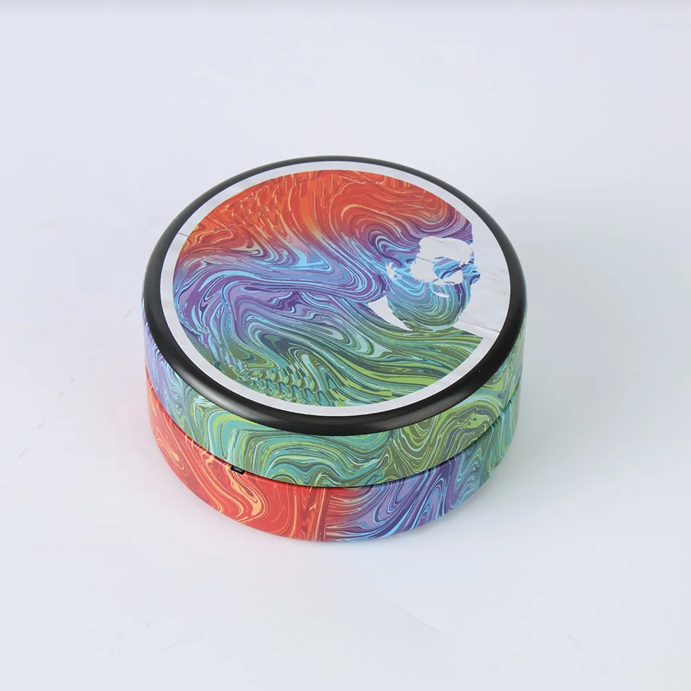 Factory child resistance round tin box with custom artwork D85x401mm
