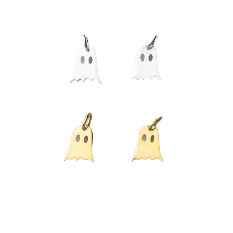New Style 925 Sterling Silver Gold Vermeil Ghost Halloween Charm For Jewelry Making Pendant