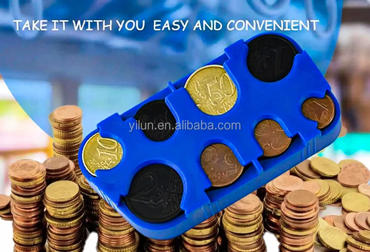 Hot Selling Factory Euro Coin Box  From Stock Small Change box Plastic coin storage box