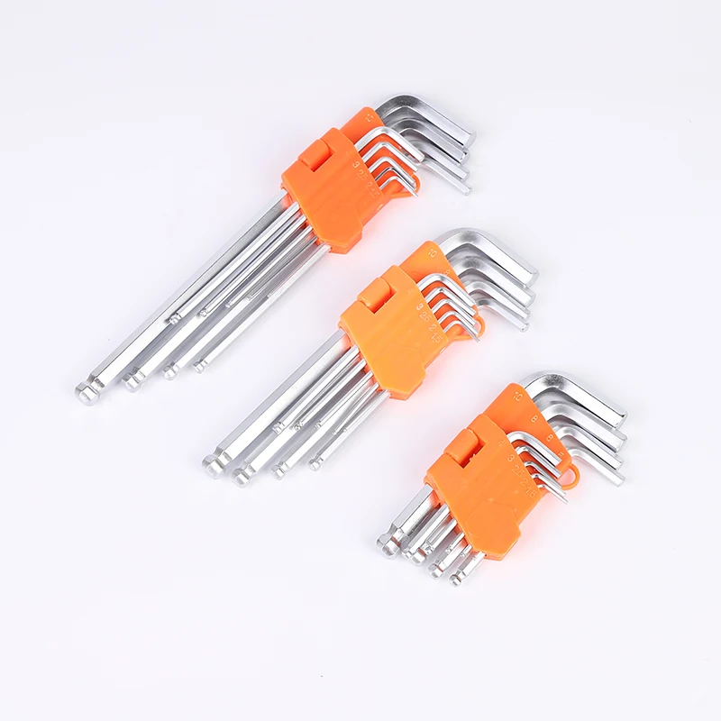 Professional Chrome Vanadium 9 PCS Medium Hex Key Allen Wrench Set