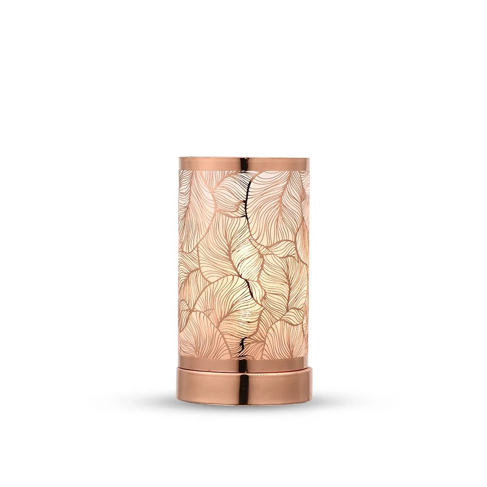 Rose Gold Leaf Electric Candle Warmer Wholesale Touch Sensitive Aroma Wax Melt Warmer Lamp