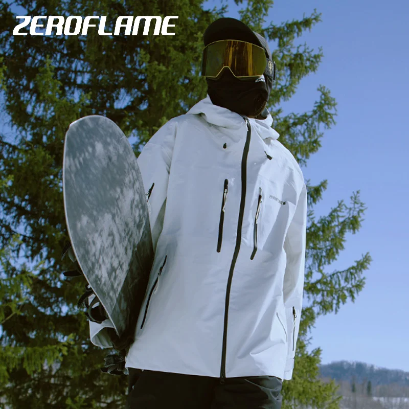 ZERO FLAME Hard Shell 3L Ski Clothes Unisex Oversize Loose New Skiing Snowboarding Climbing Couple Fashion Jacket
