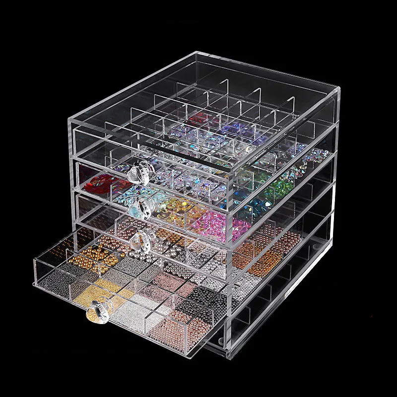 Nail Art Jewelry Acrylic Storage Box Empty Plastic 5 Layer120 lattice Storage Box for Nail Art  [ Empty box in Stock]