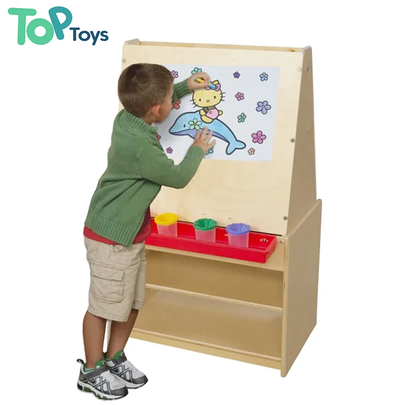 TOP Wooden Art Easel For Children Magnetic Whiteboard Preschool Art Projects And Creative Learning Childcare Center Ffurniture