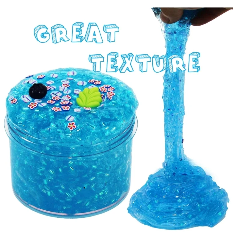 Jelly Crunchy 2 Pack- Soft Clear Slime Touch Perfect ASMR Stretchy Crystal Slime for Kids Boba Slime Party Favor