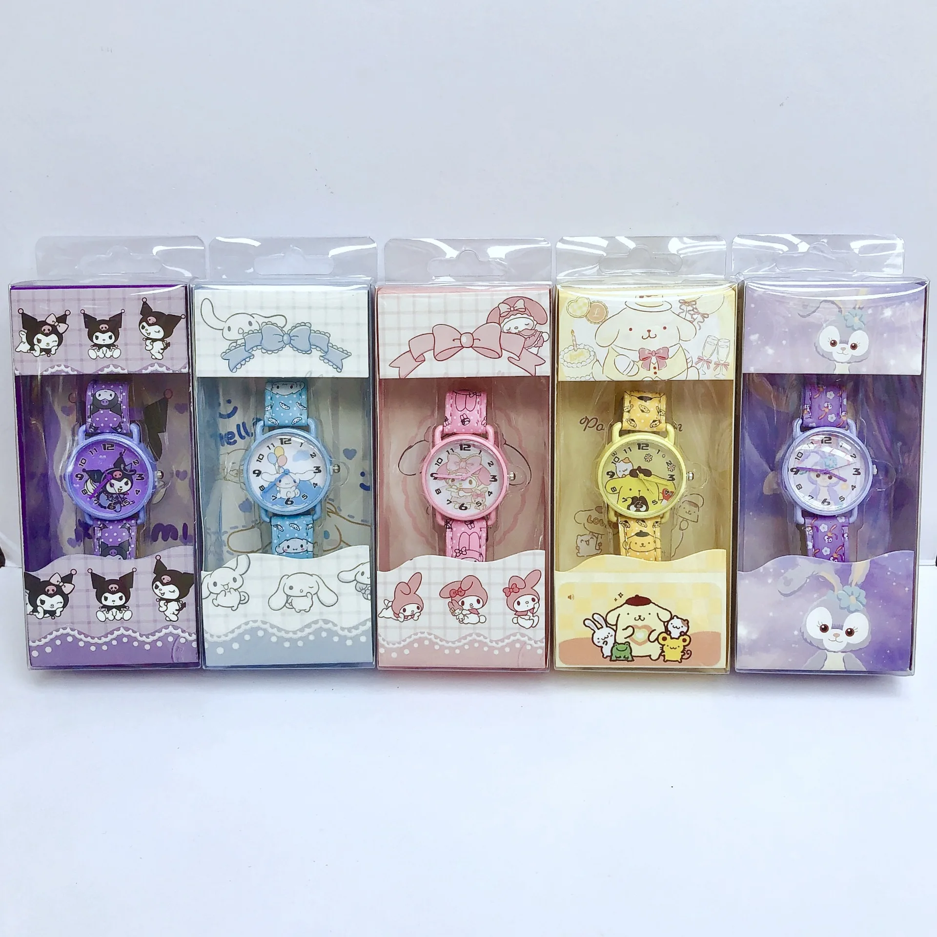 Hot sale low price Cute Kawaii colourful Box Packaging Cinnamoroll Melody Kuromi electronic watches Sanrio Watches For girl