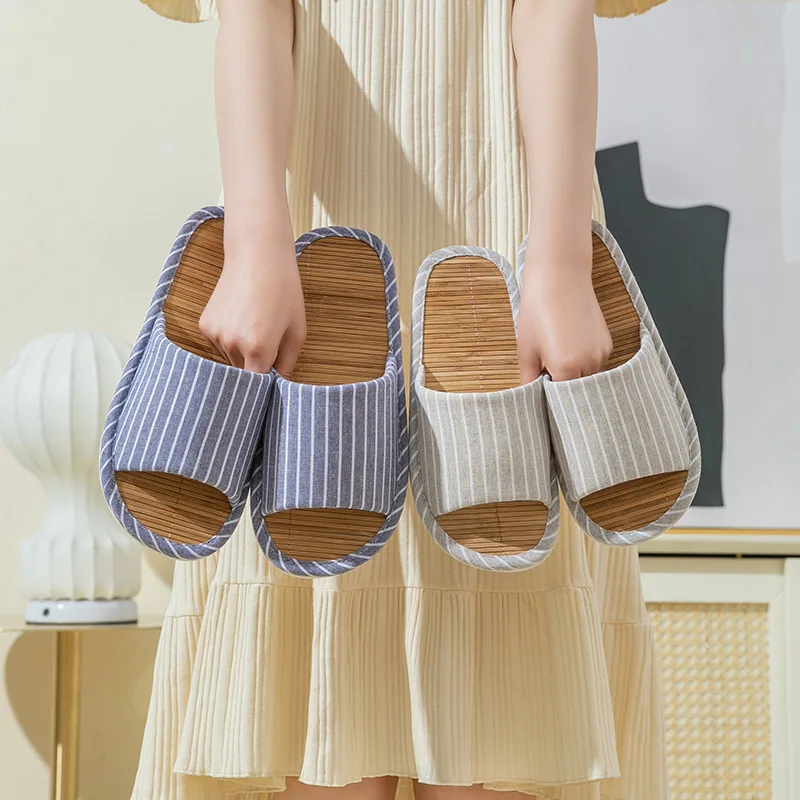 Striped leaky Toe Summer Slippers For Disposable Hotel Use