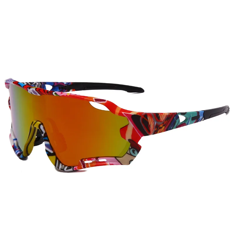 New UV400 Camouflage sports one-piece riding glasses flower wrapped big frame Polarized Sunglasses