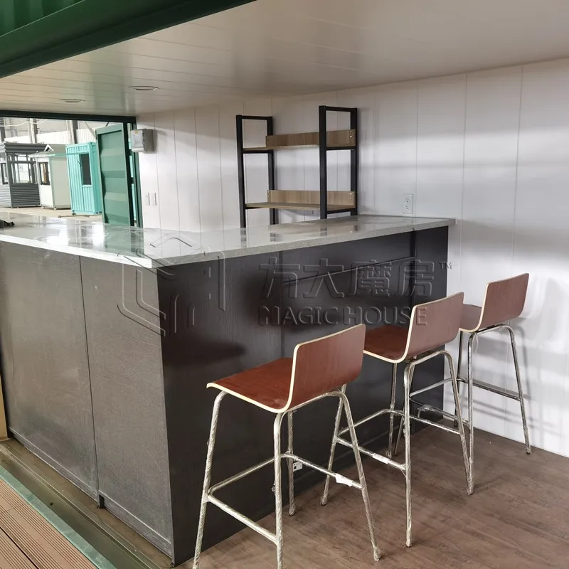 Versatile Two-storey Container Coffee Shop: Lift-able Terrace, Customizable Design, and On-the-Go Brewing