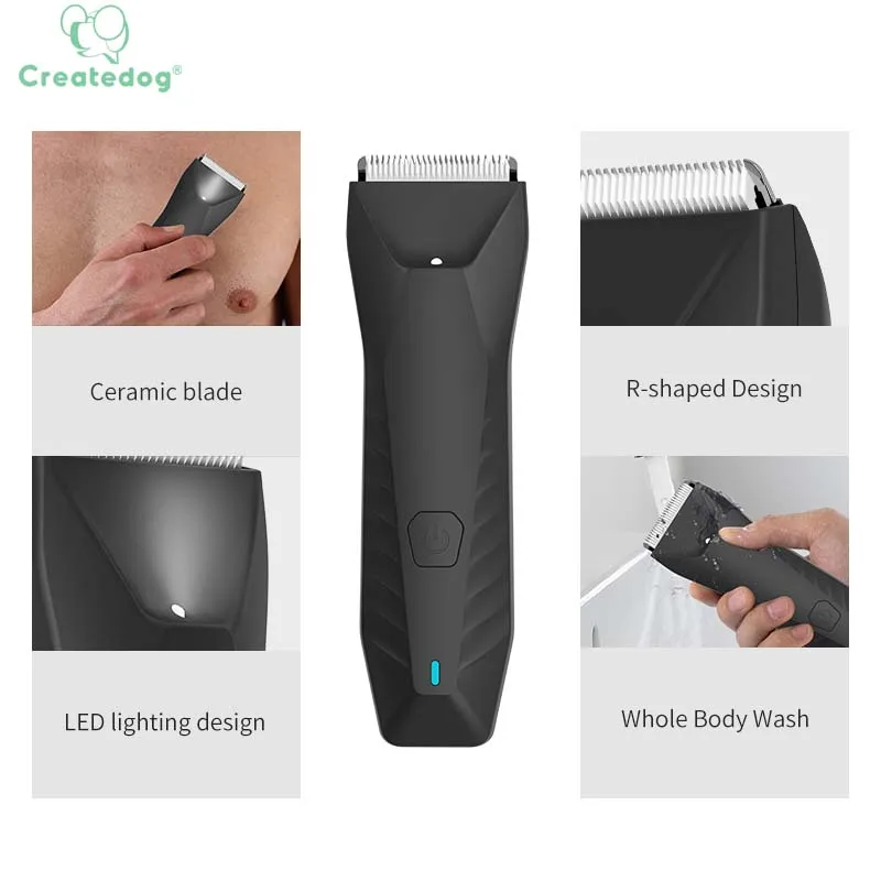 New Professional Skin Safe Rechargeable Manscaping Grooming Electric Clipper waterproof Body Groin Hair Trimmer