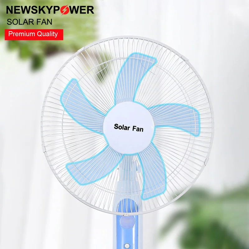 Best Price portable 16 inch 12v dc solar fan easy power solar rechargeable standing fan pureview solar fan with LED night light