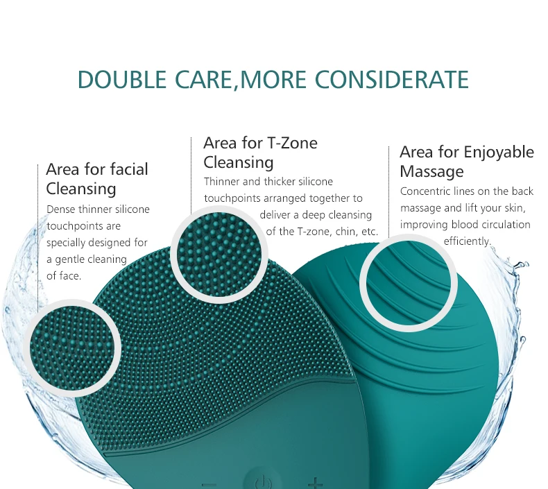 Hot Products Mini Sonic Vibrating Facial Cleansing Brush Silicone Face Brush with 8 strengnth 1385