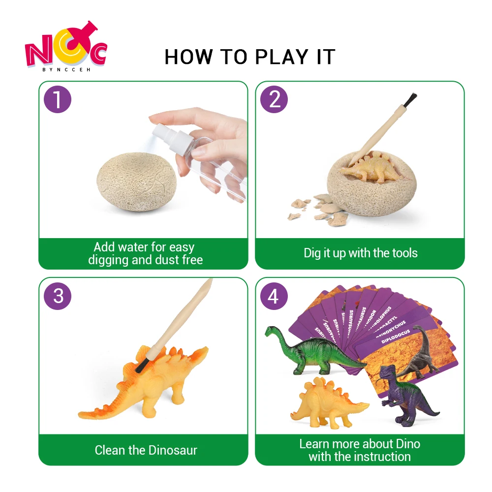 CPC excavation kit mini unique dinosaur egg children educational toys dino fossil archaeology toy dinosaur egg dig kit kids gift
