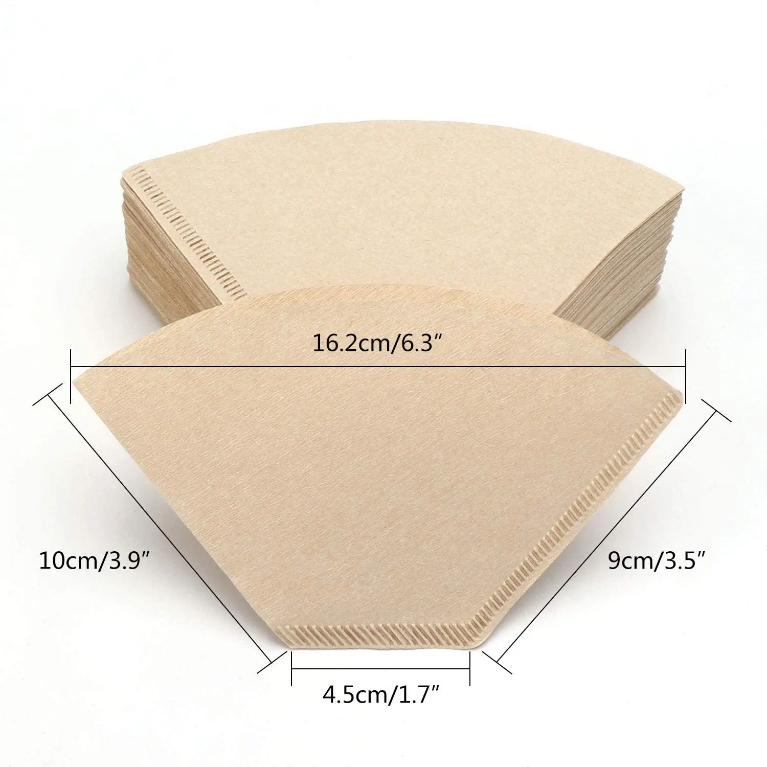 Sector Paper Coffee Filters Small Disposable Natural Cone Cafe Filters Unbleached  for 1-2 Cup Pour Over Coffee Maker