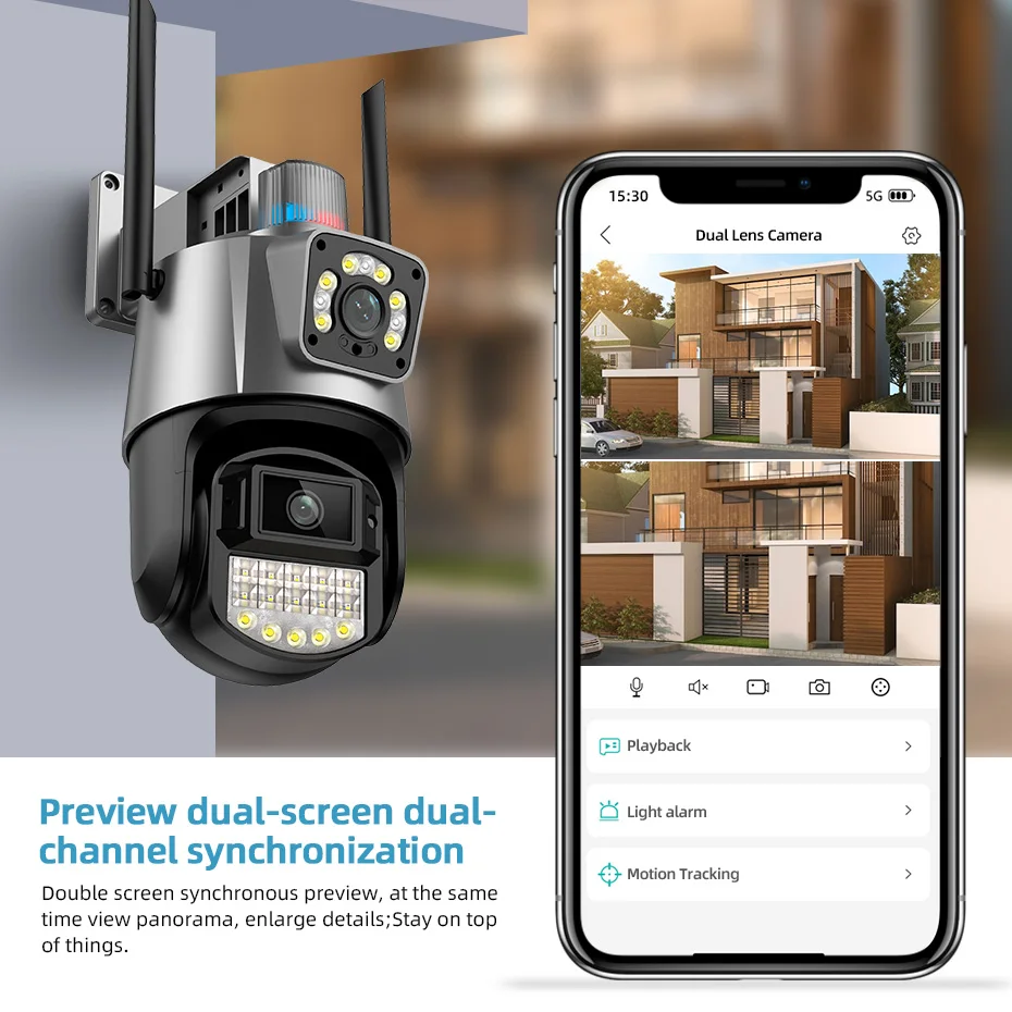 KERUI ICSEE 6MP Dual Lens Network Camera PTZ IP WIFI Outdoor Camera Alarm Motion Tracking Surveillance System Outdoor Camera