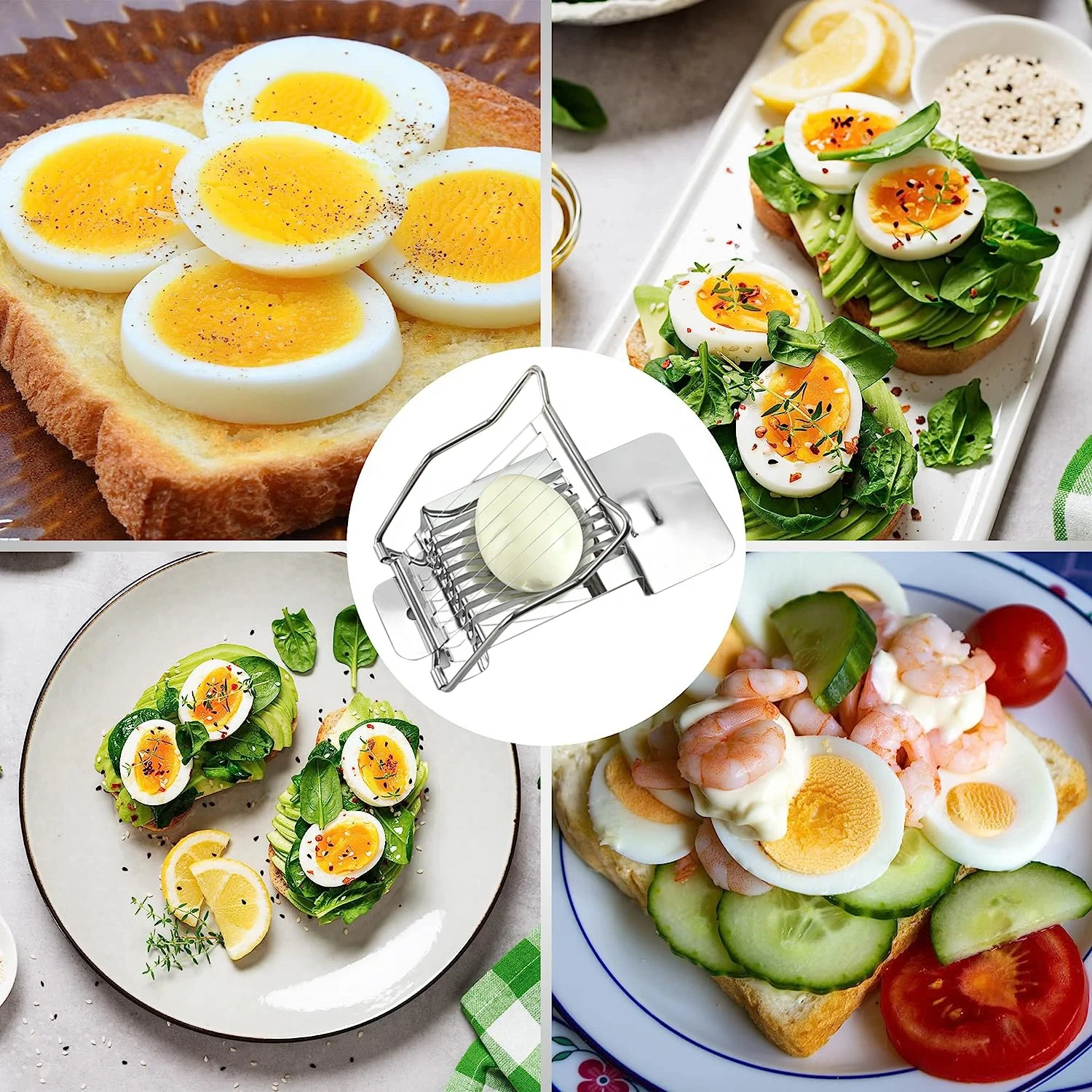 Stainless Steel Wire Egg Cutter Egg Slicer for Hard Boiled Eggs
