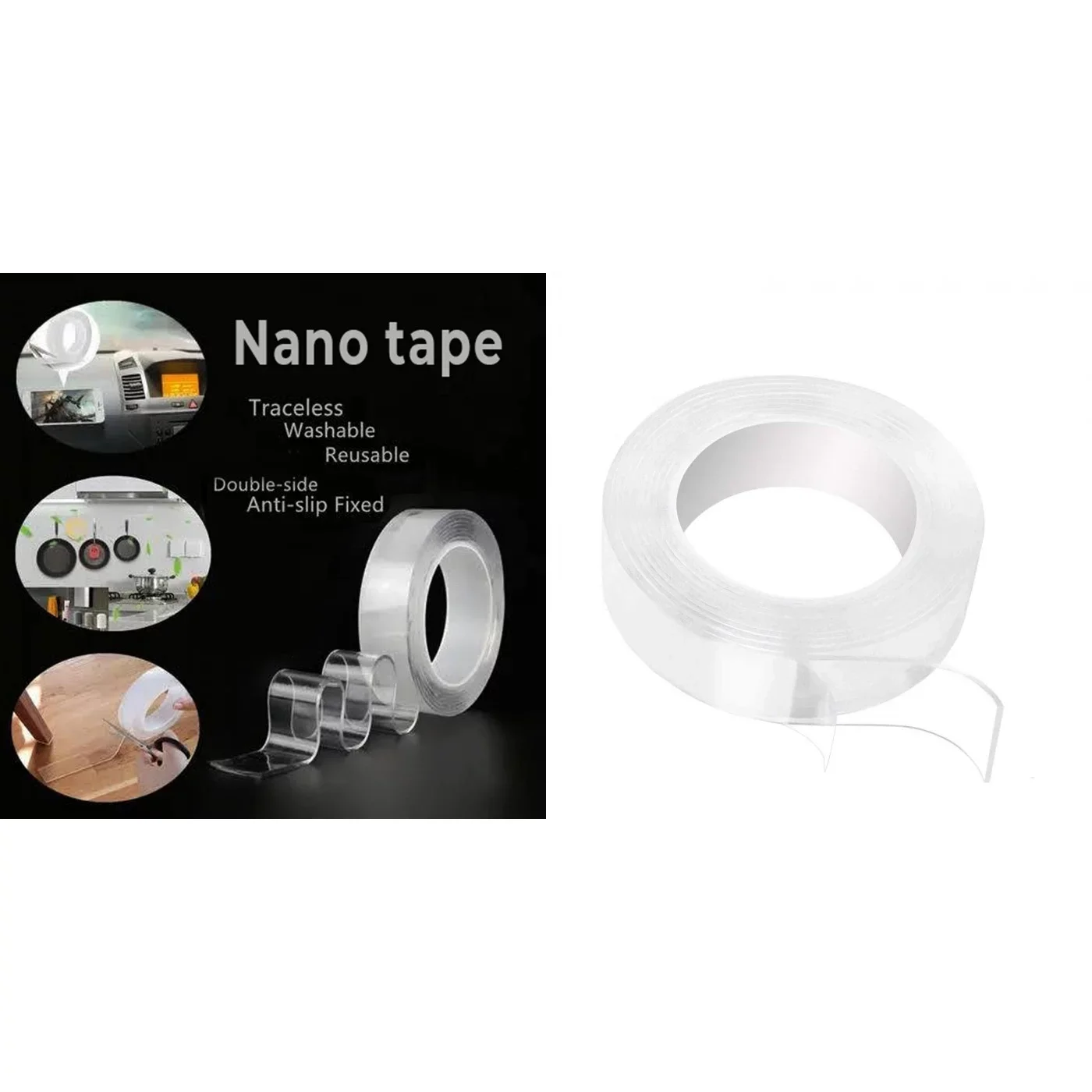 Прозрачная многоразовая двухсторонняя нано-лента 1 Rollo De Cinta Adesiva Nano Transparente Doble