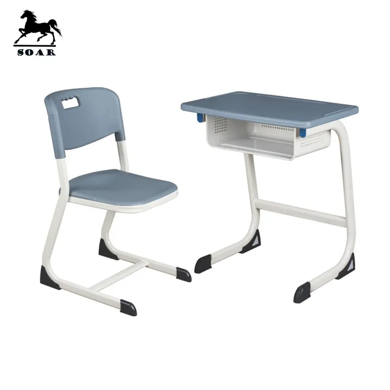 
strong high duty plastic ergonomic student desk and chairs set for school education 