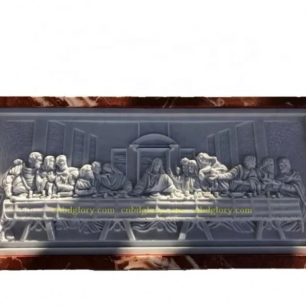 Modern Wall art Relief Design church Decoration Stone art Sculpture Marble The Last Supper relief sculpture