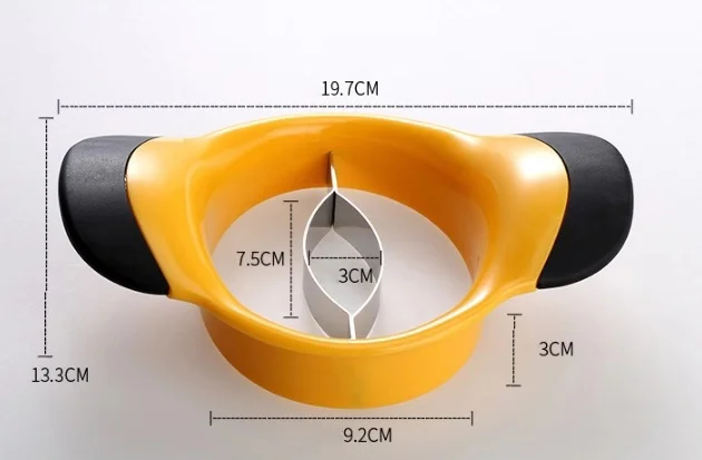 
NEW TOP Mangoschneider, Mango teilen & entkernen, rutschfester Griff, Edelstahl-Klinge, Mango Slicer, schwarz-gelb 