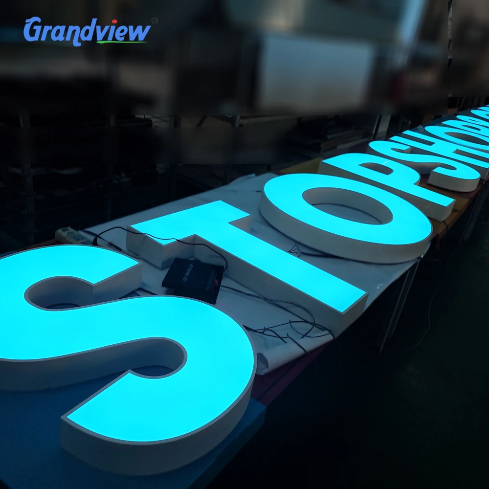 Fast ship Coffee Shop Bar Brand Custom Metal Acrylic Bright Signage 3D LED plastic luminous character frontlit Light Letter Sign
