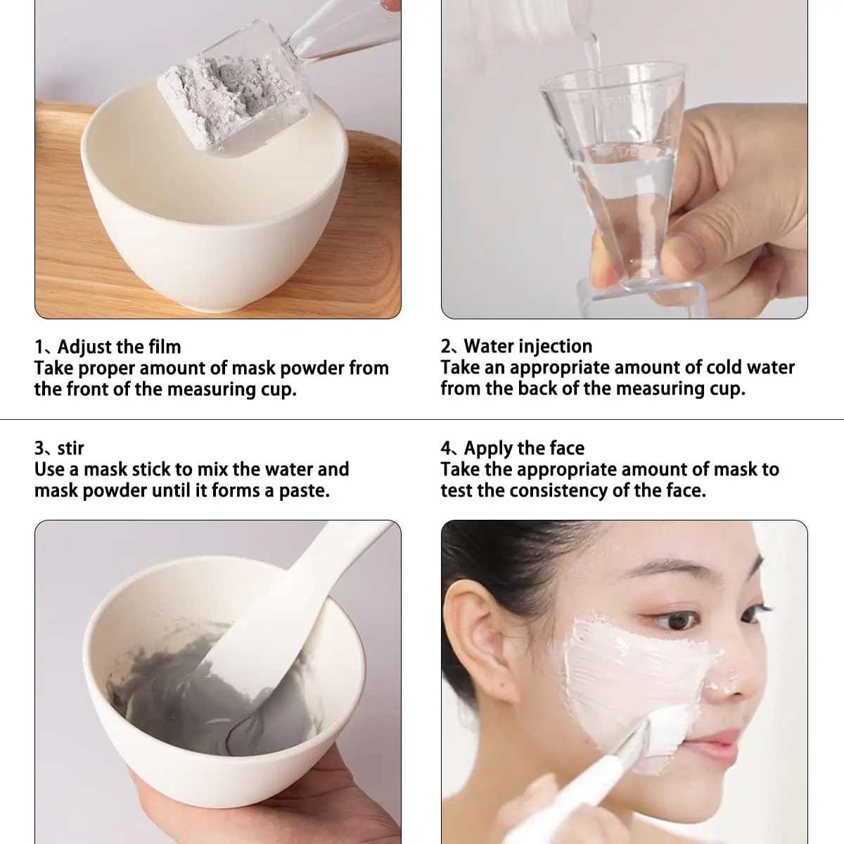 5-Piece Silicone Face Mask Mixing Set: DIY Beauty Tools for Home and Salon