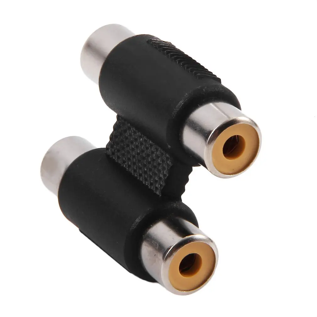 Professional 2RCA Female to 2RCA Female Audio Connector Adapter AV Audio Video Plug Audio Connector Adapter