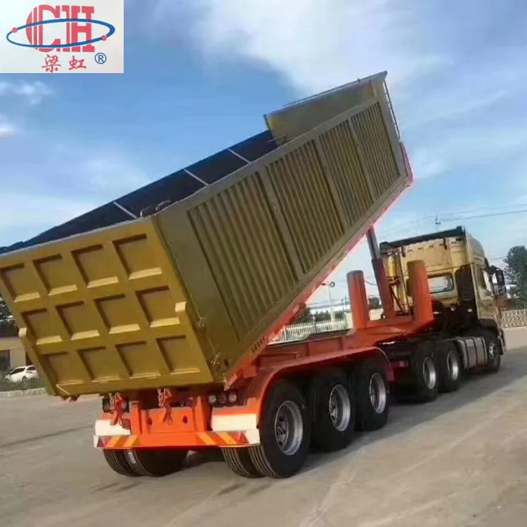 High Quality Hydraulic Self Discharge Sand 3 Axles 100ton Side Dump Truck Semi Trailer/rear Tipper Trailer/side Tipper trailer