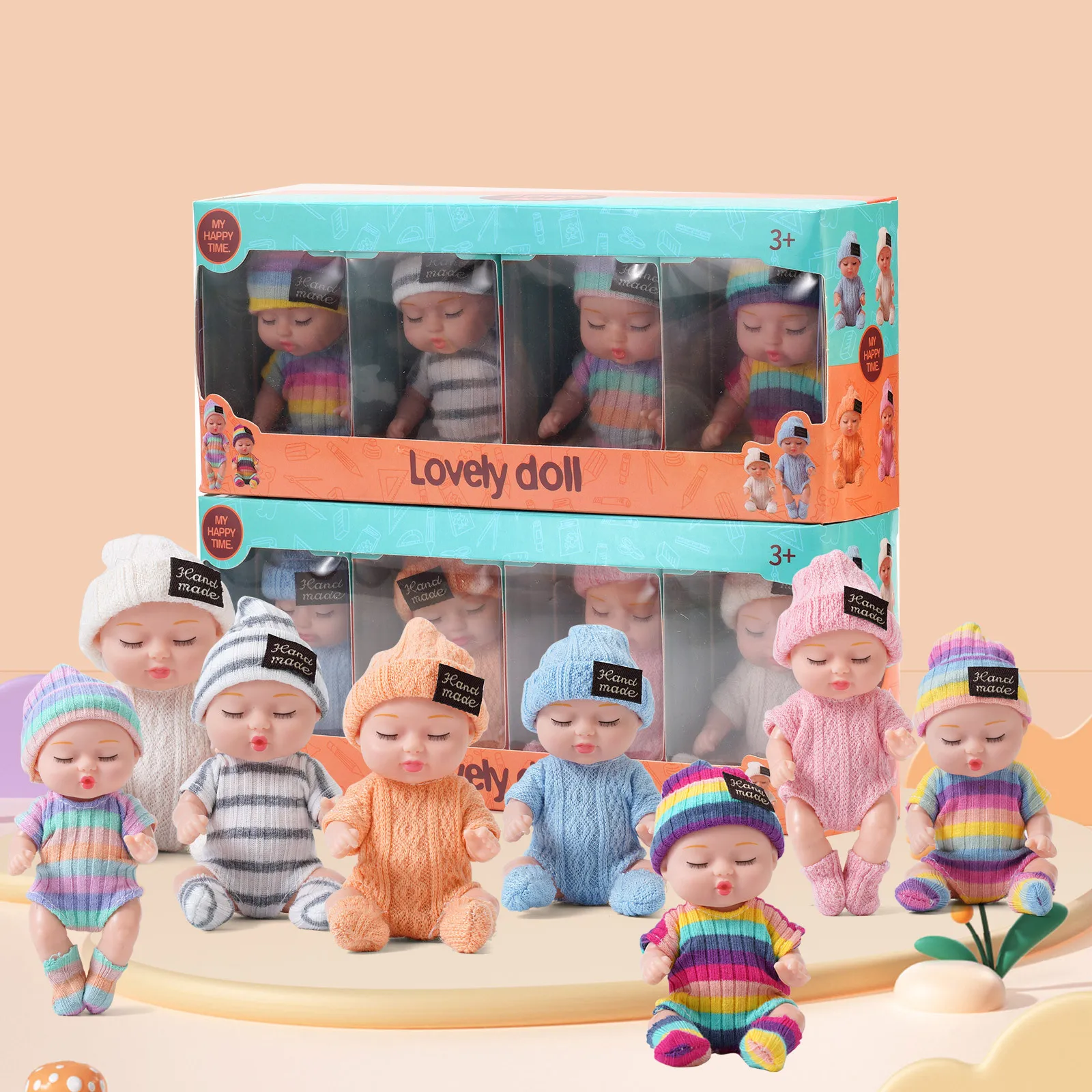 2024 Lovely Simulation Rebirth Dolls Toy Mini Cute Sleeping Baby Series Doll Cartoon Animal Toy For Kids Birthday Gift