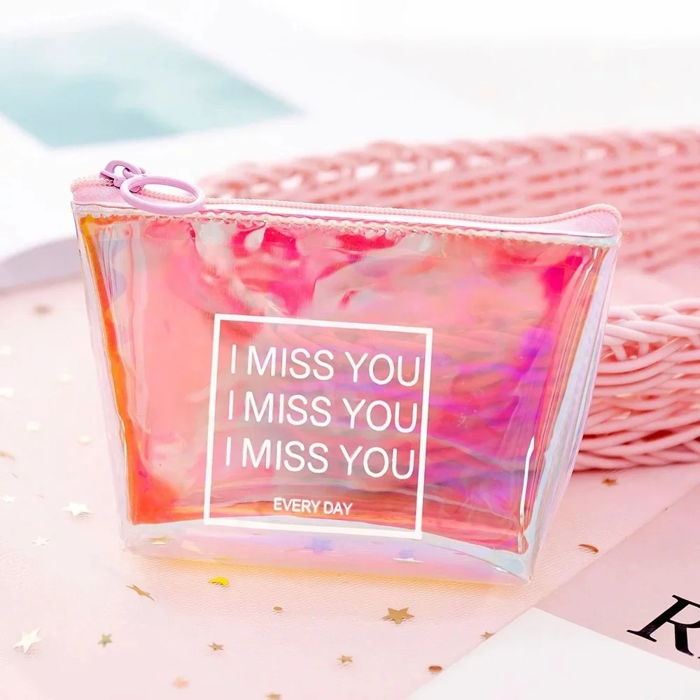 Новинка 2021, Модный водонепроницаемый прозрачный кошелек для девушек, лазерный Кошелек для монет из ПВХ для женщин