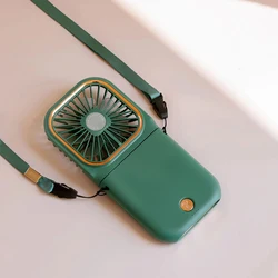 Wholesale 3 Gears Adjustable Mini Fan Portable Rechargeable Hanging Neck Small Fan 3000 mah Power Bank Personal Hand Fans