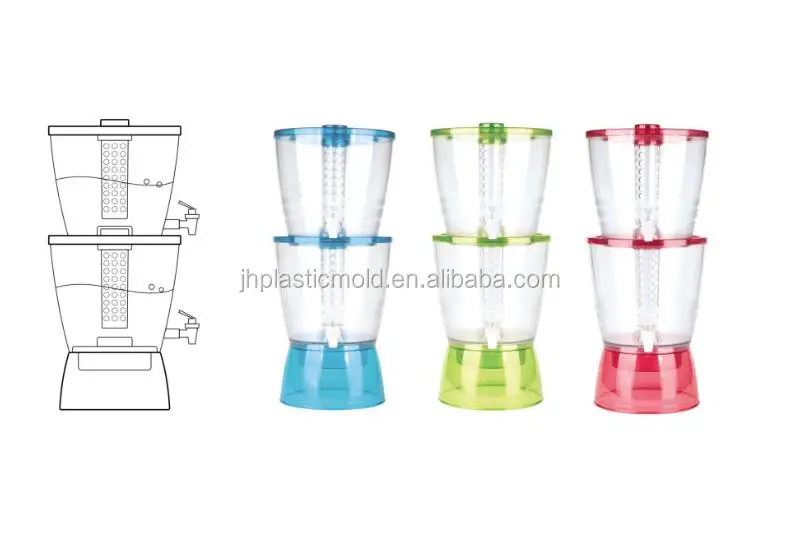 Large capacity Wholesale customized PLASTIC cold water jug  6.5l 13L  transparent juice tea pot with filter