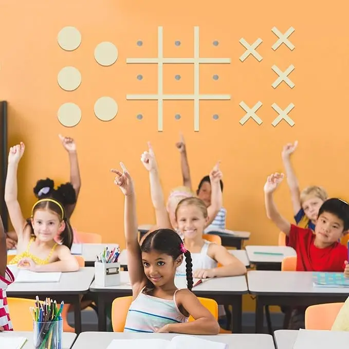 Magnetic Tic Tac Toe Wall-Mount Game Room Decor,Kids&Adults Indoor Party Game Modern Wall Decals for Kids Room