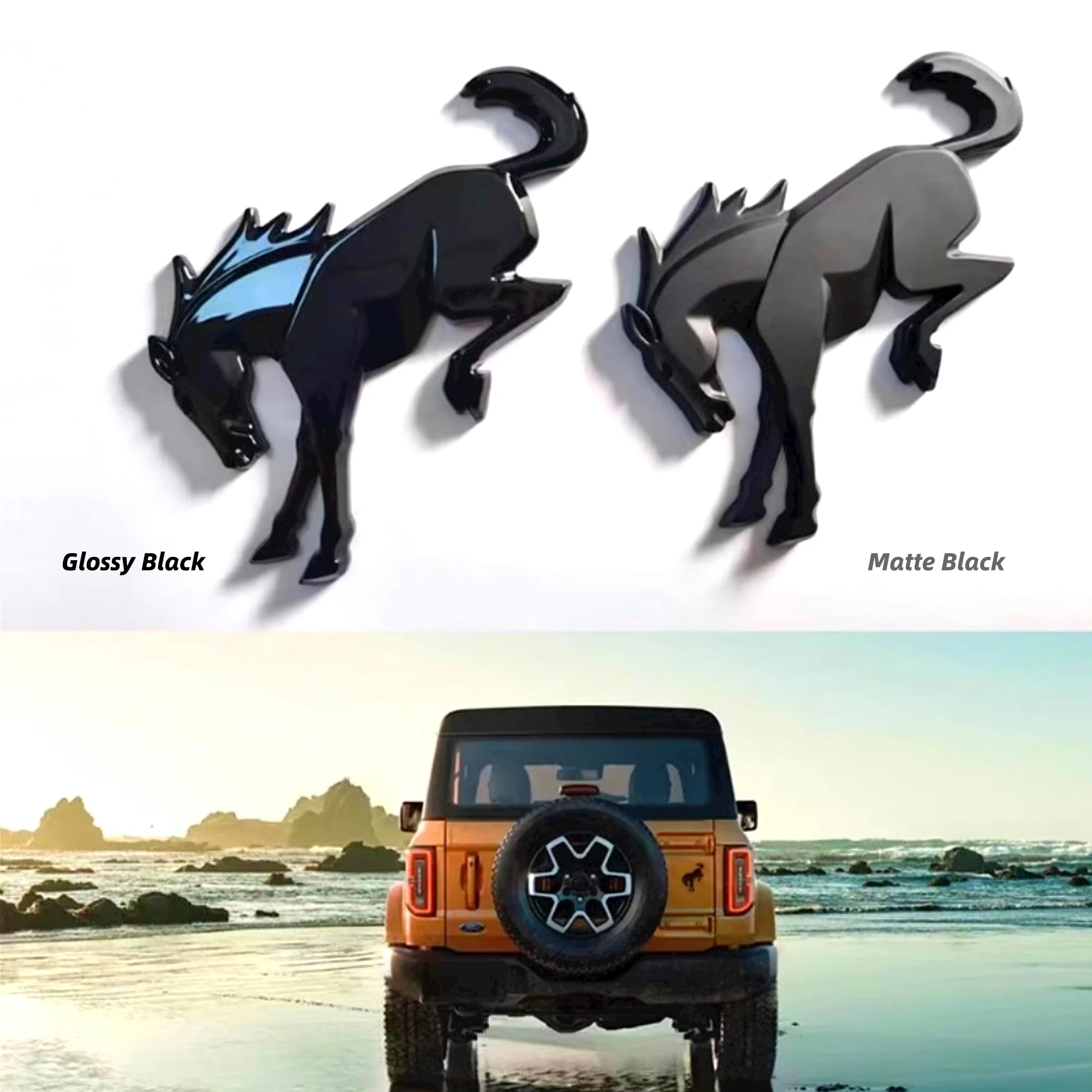 3D Emblem Decals Stickers Vinyl Rear Emblem Black ABS Tailgate Compatible with Ford Bronco Sport Accessories 2020+