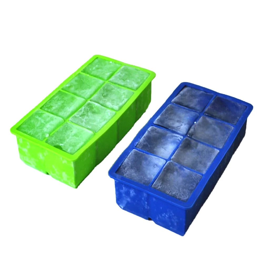 Custom Logo silicone Ice Cube Tray With 8 Cavity Ice Cream Mold