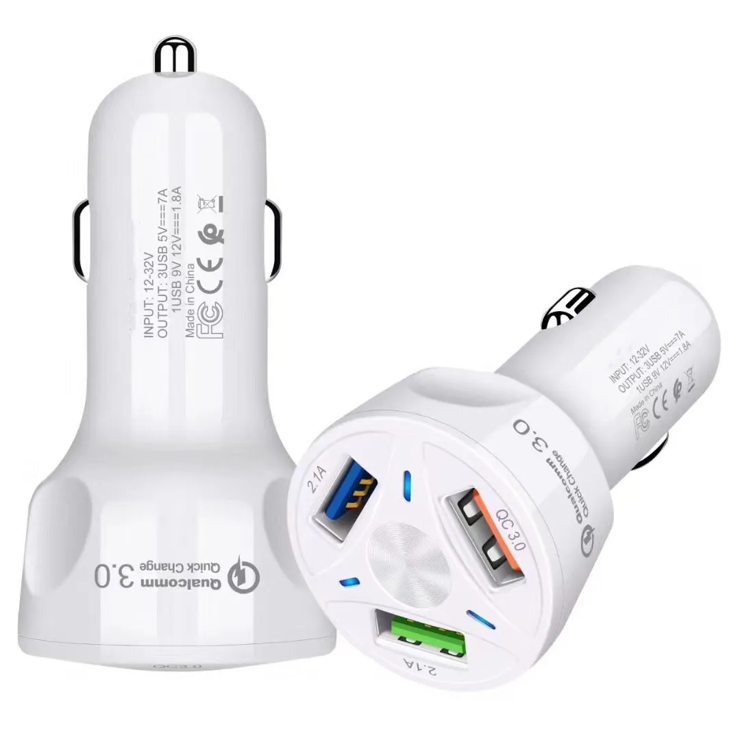 3 в 1 быстрая зарядка QC3.0 Quick charge 3 порта USB Автомобильное зарядное устройство для мобильного телефона для быстрой зарядки автомобильное зарядное устройство