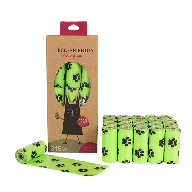 2024 New wn Custom Label Eco-Friendly Bio Degradable Dog Cat Cornstarch Eco Friendly Compostable Biodegradable Poop Bags For Pet