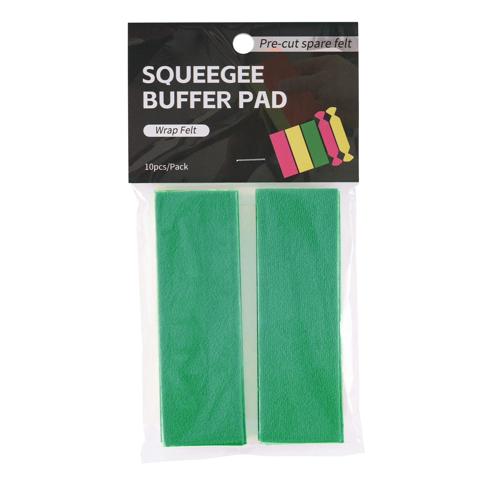 Good Quality 11cm Green Buffer Felt Squeegee Microfiber Felts For Plastic Vinyl Squeegee Felt
