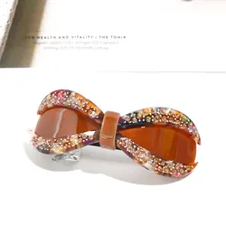 custom made classical diamond rhinestone barrette hair clips bowknot shaped design barrettes large acetate hair clips