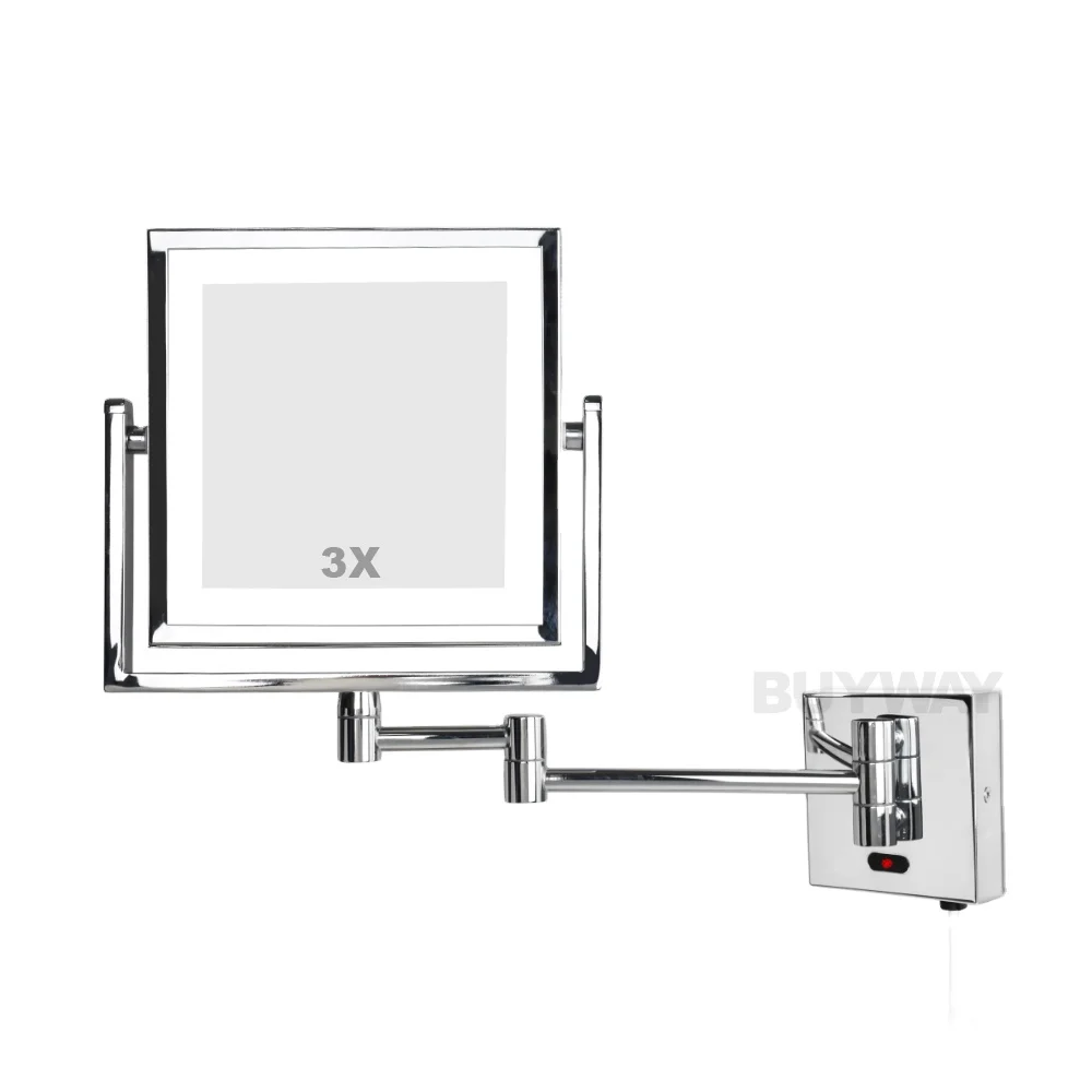 Hotel  modern wall mounted infrared sensor light up bathroom vanity mirror magnifying smart led bathroom mirror with light