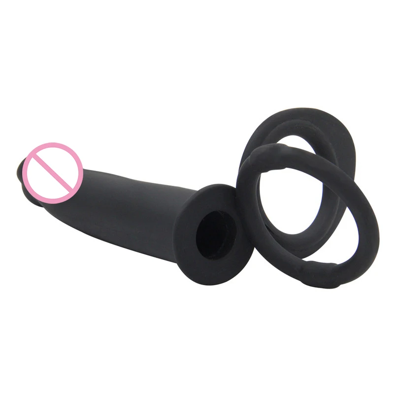 Страпон Двойное проникновение ремешок на член фаллоимитатор Анальный вибратор Взрослые Эротические Секс-игрушки для женщин пар секс-шоп