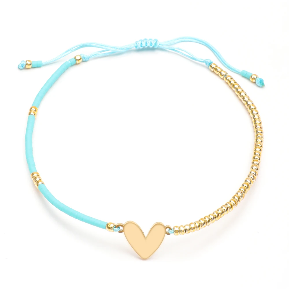 New Classic Heart Bracelet Women Simple Miyuki Seed Beads Colorful Rope Bracelets For Women Jewelry Gift