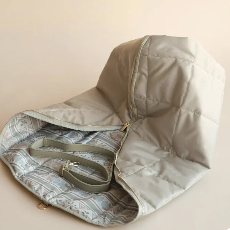 Ins Baby Cotton Fabric Mat Embroidery quilting Cotton Mat Nap Newborn Mat Folding Portable Mattress Play Bag For Children