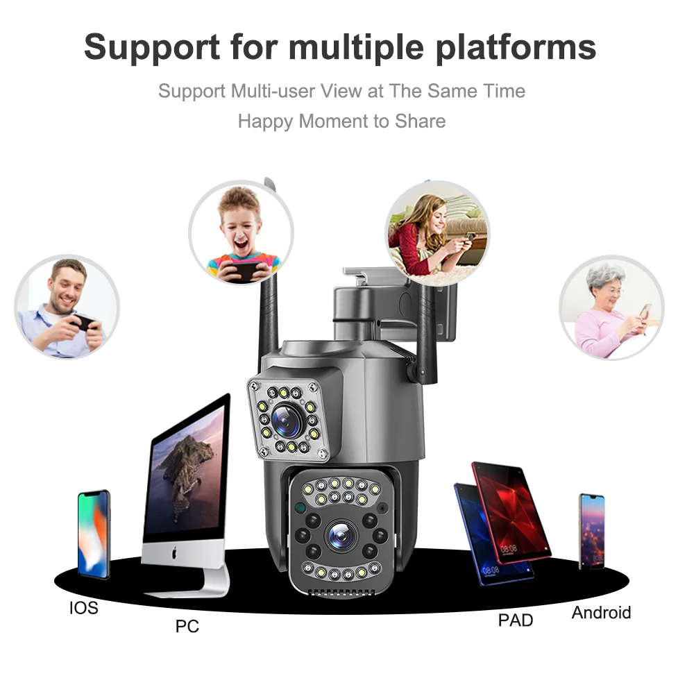 Wifi cctv wireless camera Double lens wifi outdoor home night vision security cameras