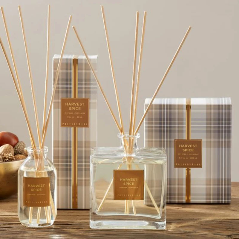 SmallOrders YH020 gift set reed diffuser luxury gift set scented soy customized glass jar candle + glass bottle reed diffuser