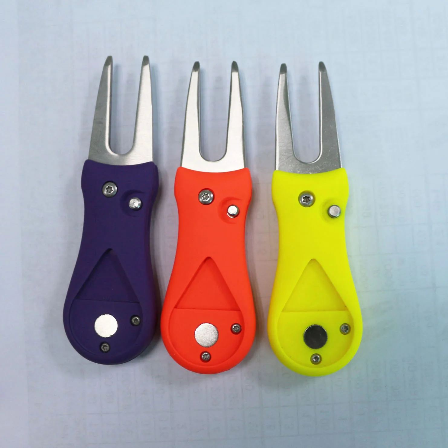 Custom Foldable Retractable Switchable Golf Divot Repair Tool Golf Pitch Fork Divot Tool