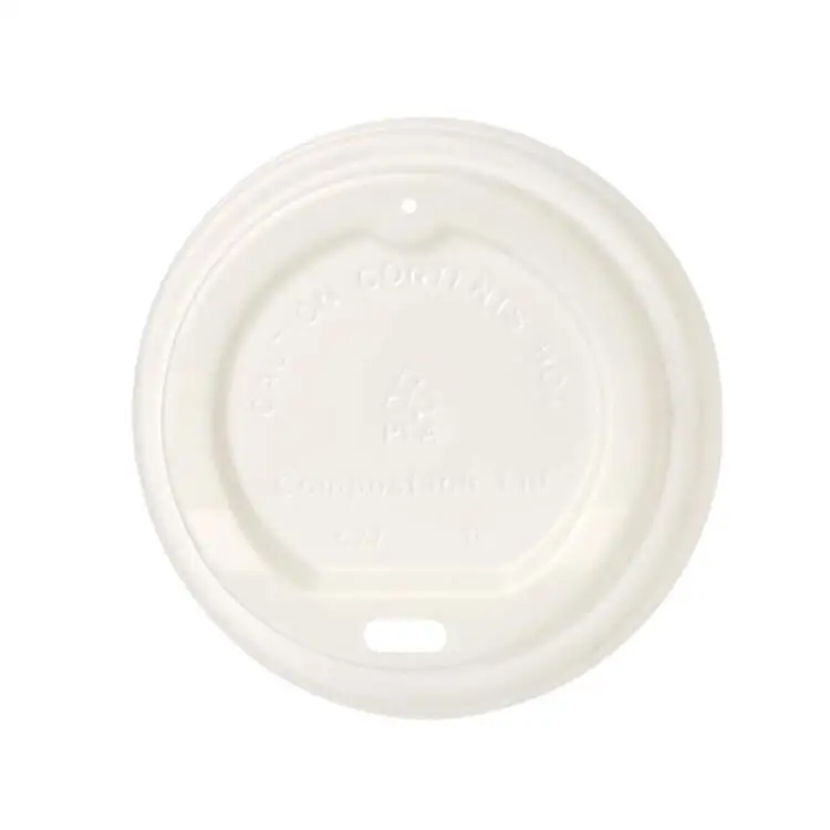 Компостируемая Крышка для горячего стакана из пла для чашки 12 унций 16 унций 20 унций