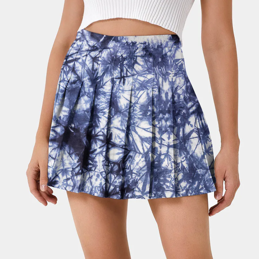 Мега теннис одежда «вареный» юбка плиссированные складки Lu женская сексуальная юбка с завышенной талией одежда для бега, для игры в гольф Спортивная повседневная короткая юбка