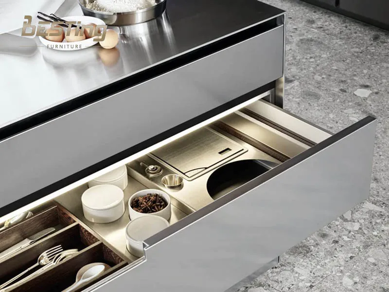 high gloss lacquer modern design aluminium stainless steel from china kitchen wall cabinet