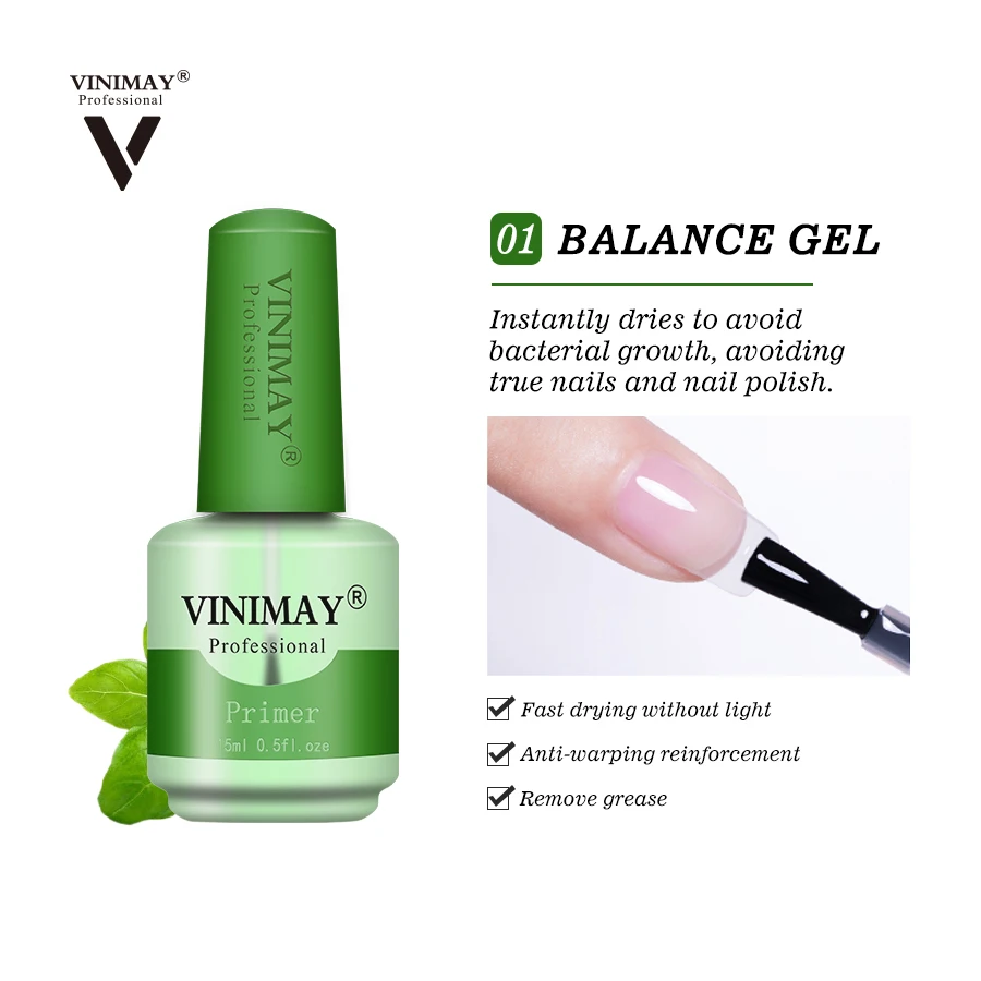 Vinimay Hot Sale Sealant Primer Top Coat Base Coat Set Soak Off UV Gel Polish Detachable Primer Wholesale